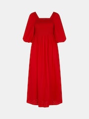 Accessorize Red Puff Sleeve Smocked Maxi Dress - Image 4 of 4