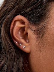 Accessorize 925 Sterling Silver 3-Pack  Ball Stud Earrings - Image 2 of 2