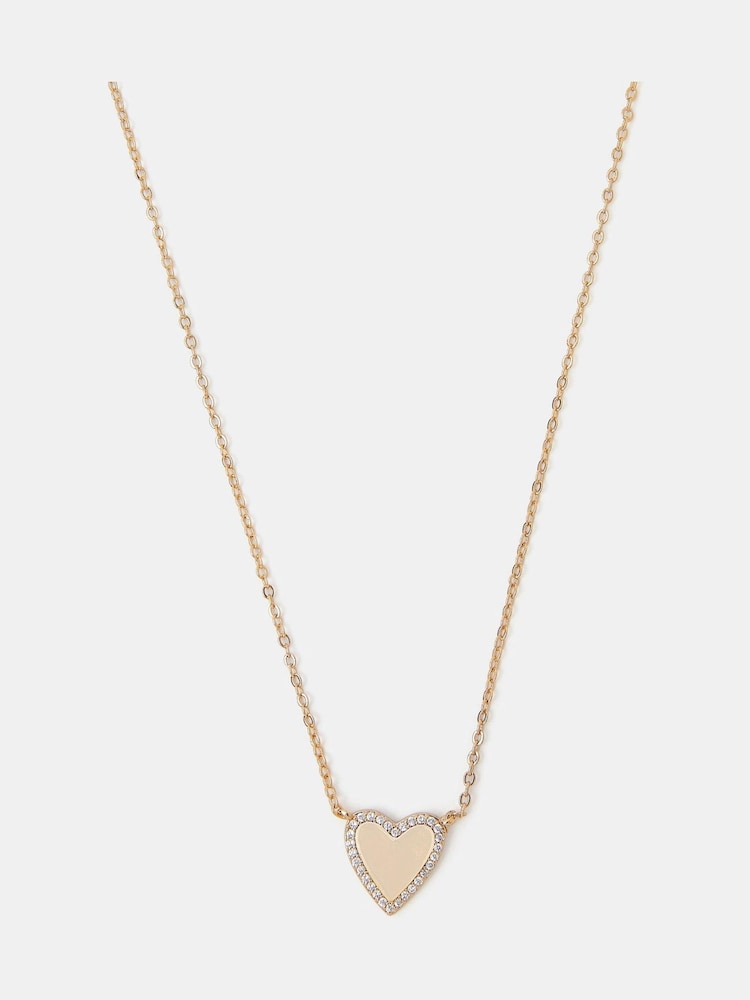 Accessorize Gold Plated 14ct Heart Pendant Necklace - Image 1 of 1 Accessorize Gold Plated 14ct Heart Pendant Necklace - Image 1 of 1