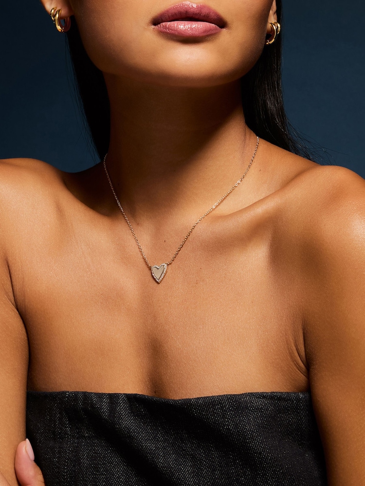 Accessorize Gold Plated 14ct Heart Pendant Necklace - Image 4 of 4 Accessorize Gold Plated 14ct Heart Pendant Necklace - Image 4 of 4