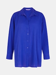 Accessorize Blue Long Sleeve Beach Cover-Up Shirt - Image 4 of 4