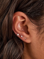 Accessorize 925 Sterling Silver 3-Pack Sterling Silver Star Stud Earrings - Image 2 of 2