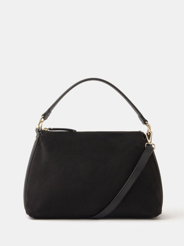 Accessorize Black Slouchy Suedette Handbag - Image 1 of 5