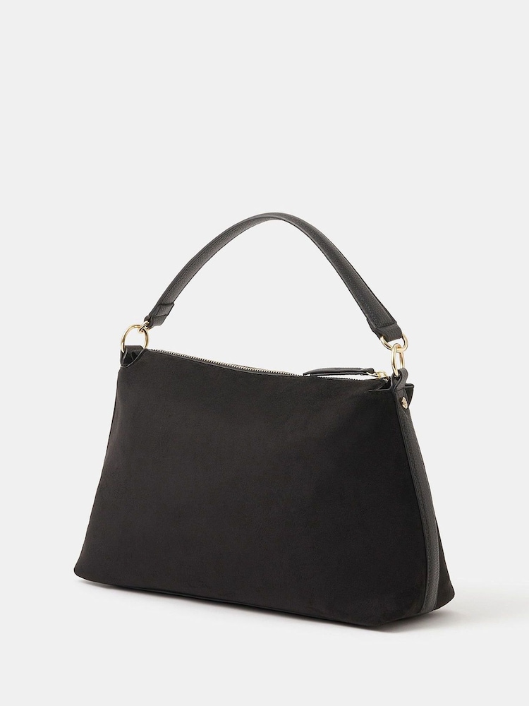 Accessorize Black Slouchy Suedette Handbag - Image 2 of 5