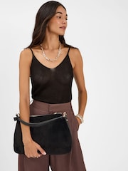 Accessorize Black Slouchy Suedette Handbag - Image 5 of 5