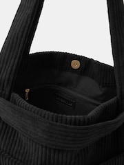 Accessorize Black Double Strap Corduroy Shopper Bag - Image 3 of 6