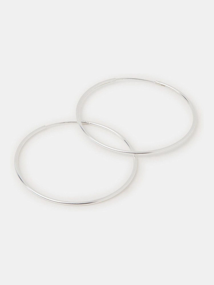 Accessorize Silver Sterling Large Hoop Earrings - Image 1 of 1