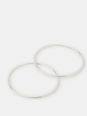 Accessorize Silver Sterling Large Hoop Earrings - Image 2 of 2