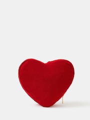 Accessorize Red Corduroy Heart Make Up Bag - Image 1 of 3