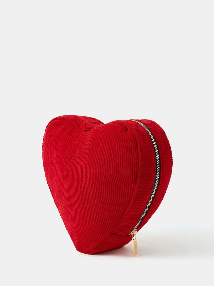 Accessorize Red Corduroy Heart Make Up Bag - Image 2 of 3