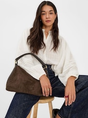 Accessorize Brown Slouchy Suedette Handbag - Image 5 of 5