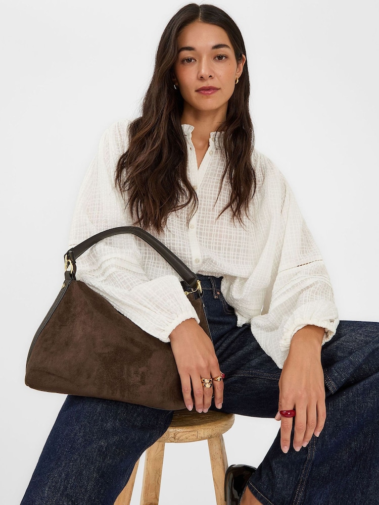 Accessorize Brown Slouchy Suedette Handbag - Image 5 of 5 Accessorize Brown Slouchy Suedette Handbag - Image 5 of 5
