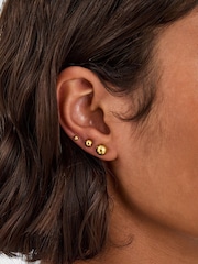 Accessorize Gold 3-Pack Stainless Steel Ball Stud Earrings - Image 2 of 2