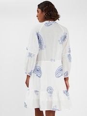Accessorize Natural Embroidered Long Sleeve Mini Dress - Image 2 of 4