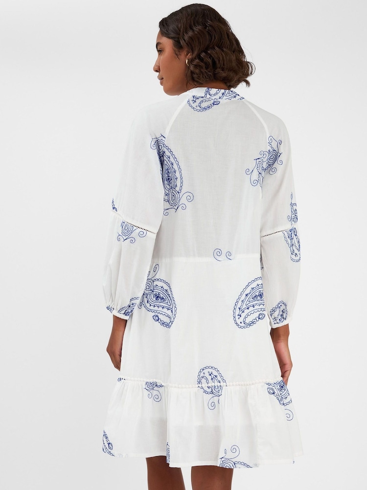 Accessorize Natural Embroidered Long Sleeve Mini Dress - Image 2 of 4