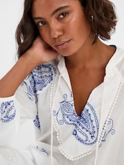 Accessorize Natural Embroidered Long Sleeve Mini Dress - Image 3 of 4