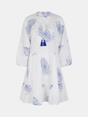 Accessorize Natural Embroidered Long Sleeve Mini Dress - Image 4 of 4