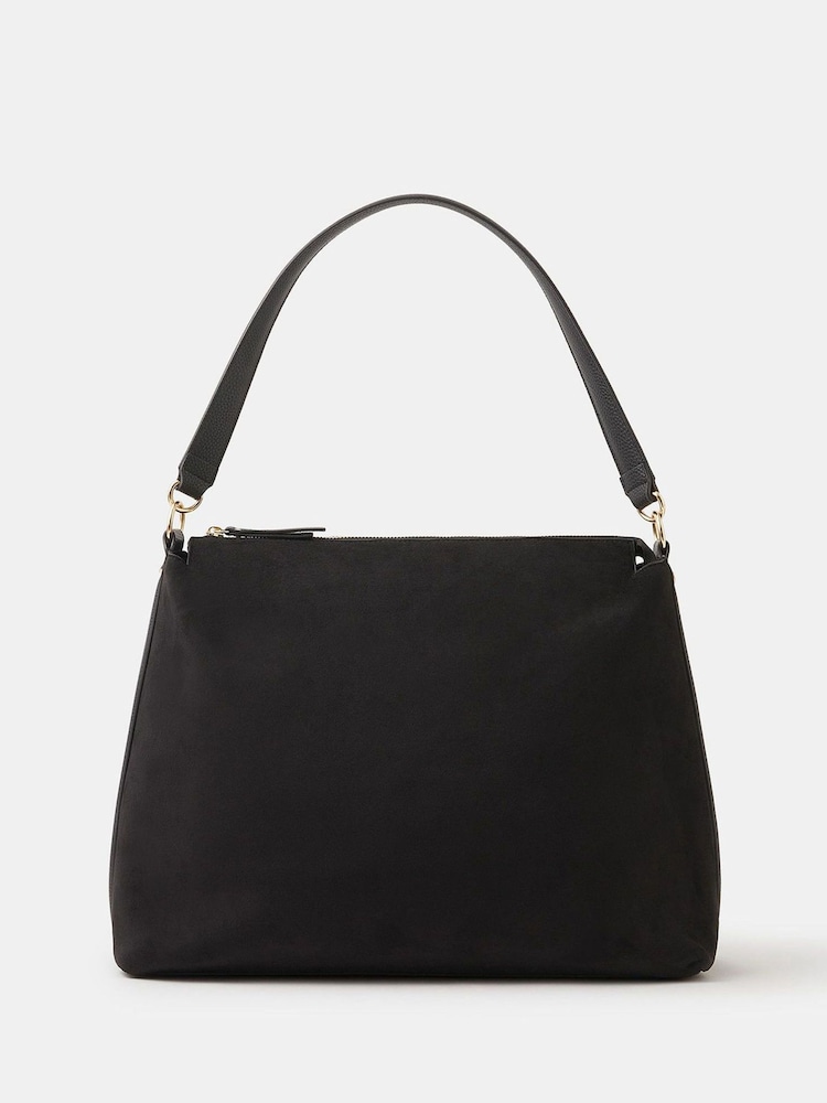 Accessorize Black Large Slouchy Suedette Handbag - Image 1 of 5
