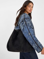 Accessorize Black Large Slouchy Suedette Handbag - Image 3 of 5
