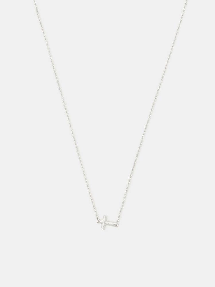 Accessorize Silver Plated Sterling Cross Pendant Necklace - Image 2 of 2
