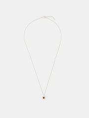 Accessorize Brown Sterling Silver Healing Stone Pendant Necklace - Image 1 of 2