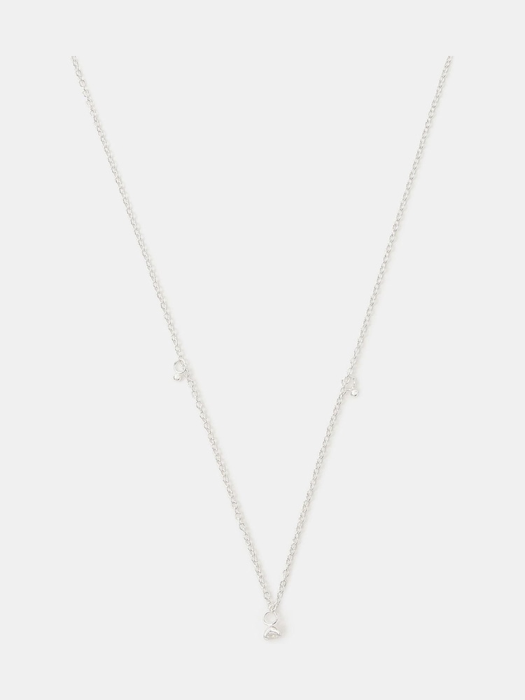 Accessorize 925 Sterling Silver Diamanté Pendant Necklace - Image 1 of 1 Accessorize 925 Sterling Silver Diamanté Pendant Necklace - Image 1 of 1