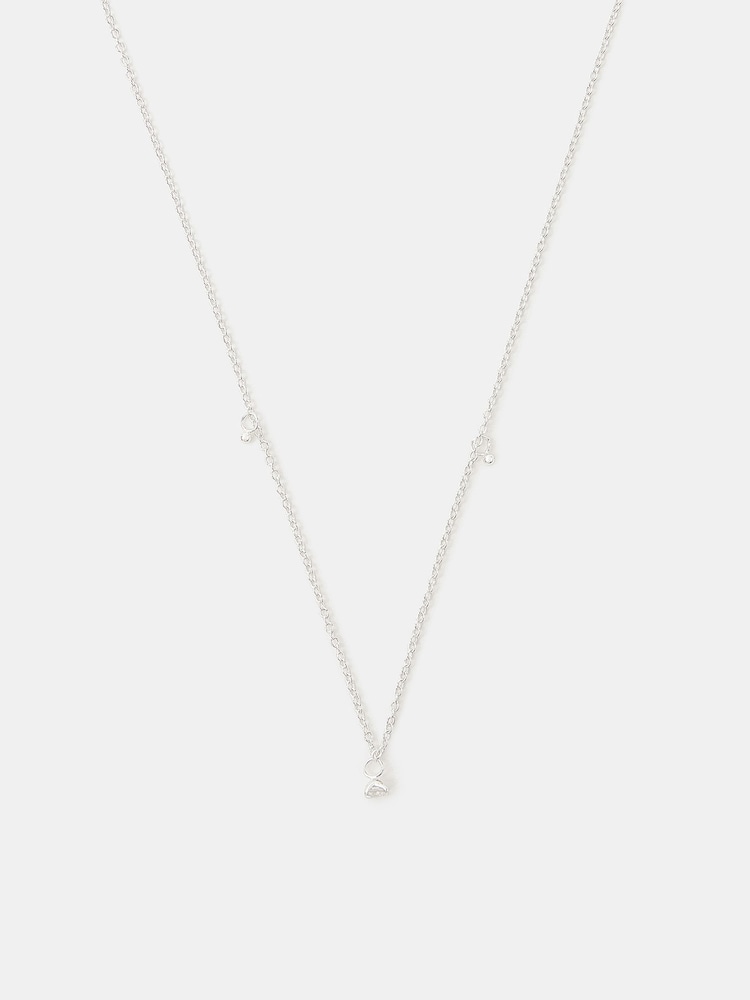 Accessorize 925 Sterling Silver Diamanté Pendant Necklace - Image 2 of 3 Accessorize 925 Sterling Silver Diamanté Pendant Necklace - Image 2 of 3