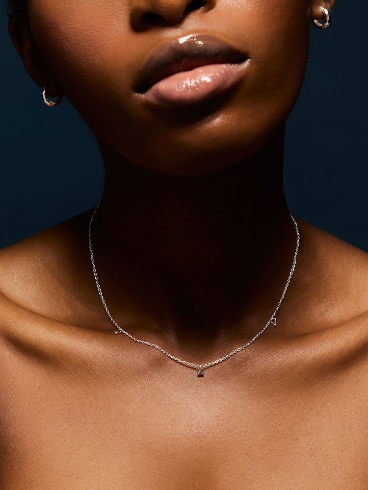 Accessorize 925 Sterling Silver Diamanté Pendant Necklace - Image 3 of 3 Accessorize 925 Sterling Silver Diamanté Pendant Necklace - Image 3 of 3