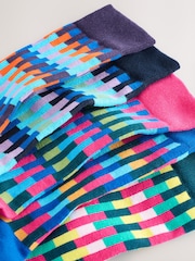 Bright Blue/Green/Orange Pattern Socks 5 Pack - Image 8 of 8