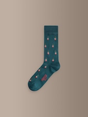 Green/Red/Grey Signature Tabasco Modal Pattern Socks 3 Pack - Image 3 of 6