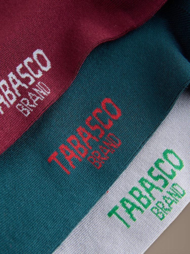 Green/Red/Grey Signature Tabasco Modal Pattern Socks 3 Pack - Image 6 of 6