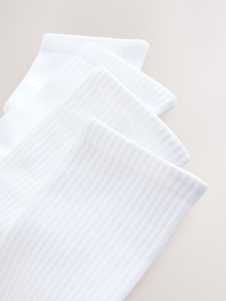 White Active Cushioned Sports Socks 4 Pack - Image 4 of 4