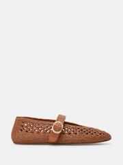 Steve Madden Natural Alara Ballerinas Raffia Shoes - Image 1 of 4