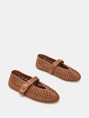 Steve Madden Natural Alara Ballerinas Raffia Shoes - Image 2 of 4