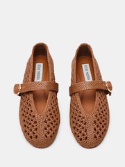 Steve Madden Natural Alara Ballerinas Raffia Shoes - Image 4 of 4