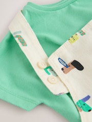 Verde con perros - Twill Dungaree and Bodysuit Baby Set (0mths-2yrs) - Imagen 6 de 7