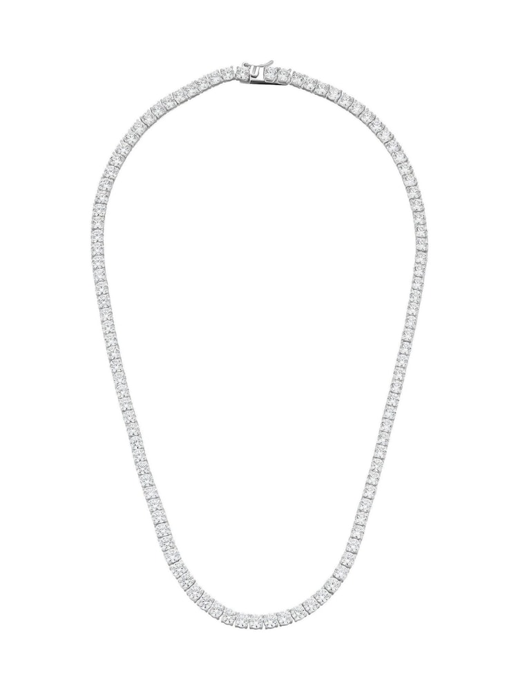 Beaverbrooks Sterling Silver Tone Cubic Zirconia Tennis Necklace - Image 1 of 4