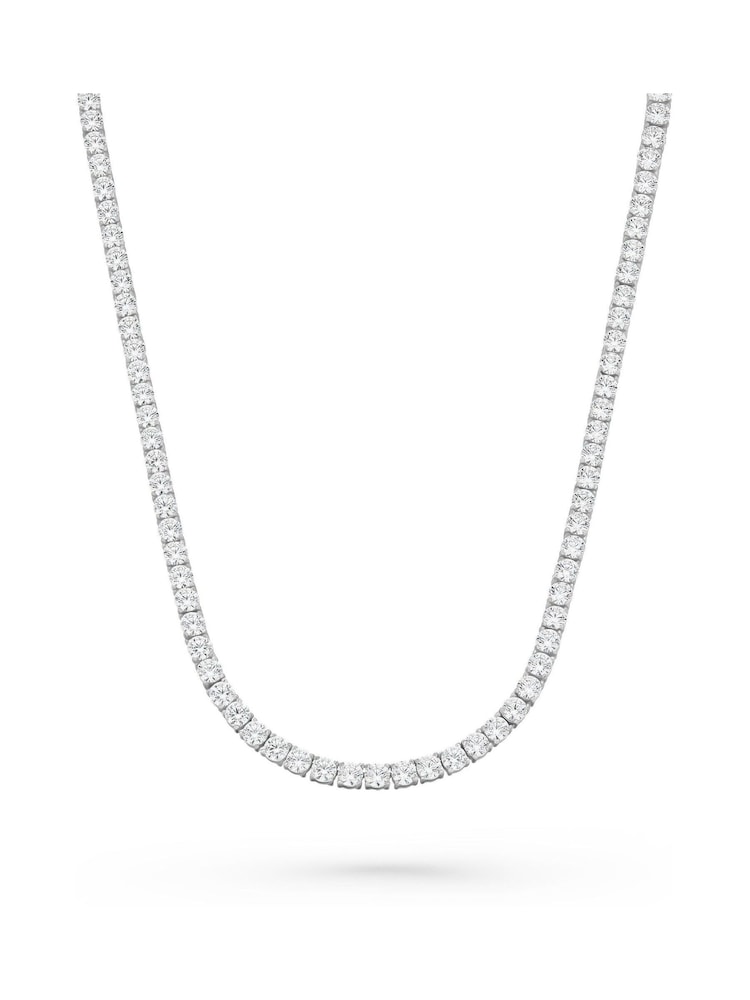 Beaverbrooks Sterling Silver Tone Cubic Zirconia Tennis Necklace - Image 2 of 4