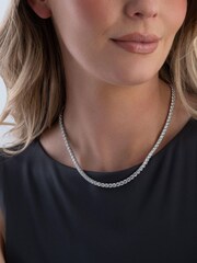 Beaverbrooks Sterling Silver Tone Cubic Zirconia Tennis Necklace - Image 4 of 4