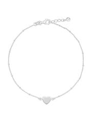 Beaverbrooks Sterling Silver Plated Heart Anklet - Image 2 of 3