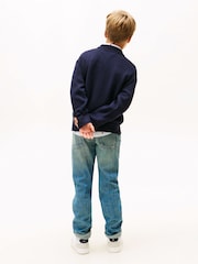 Tommy Hilfiger Blue TH Crest Intarsia Crew Neck Jumper - Image 2 of 5