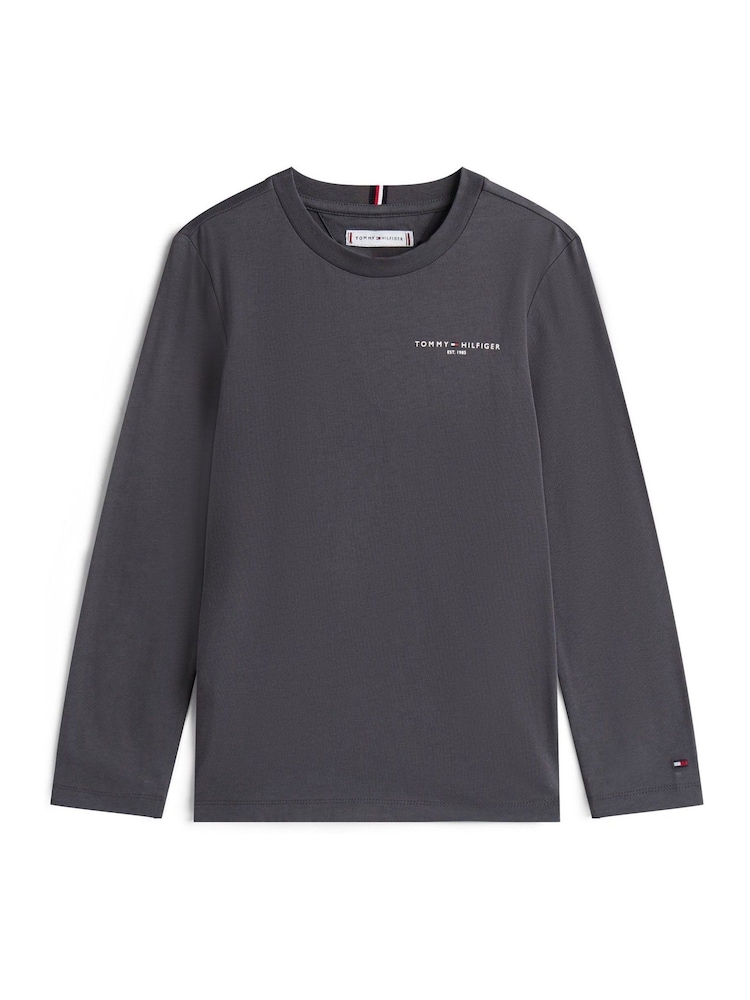 Tommy Hilfiger Black Regular Fit Long Sleeve T-Shirt - Image 5 of 5 Tommy Hilfiger Black Regular Fit Long Sleeve T-Shirt - Image 5 of 5