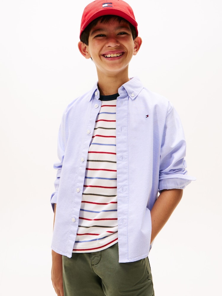 Tommy Hilfiger Blue Essential Oxford Shirt - Image 1 of 5 Tommy Hilfiger Blue Essential Oxford Shirt - Image 1 of 5