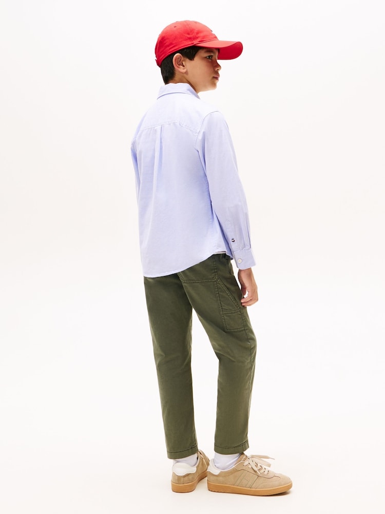Tommy Hilfiger Blue Essential Oxford Shirt - Image 2 of 5 Tommy Hilfiger Blue Essential Oxford Shirt - Image 2 of 5