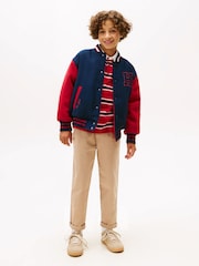 Tommy Hilfiger Blue Reversible Wool Blend Relaxed Bomber Jacket - Image 3 of 6