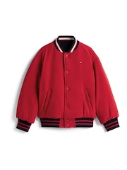 Tommy Hilfiger Blue Reversible Wool Blend Relaxed Bomber Jacket - Image 6 of 6