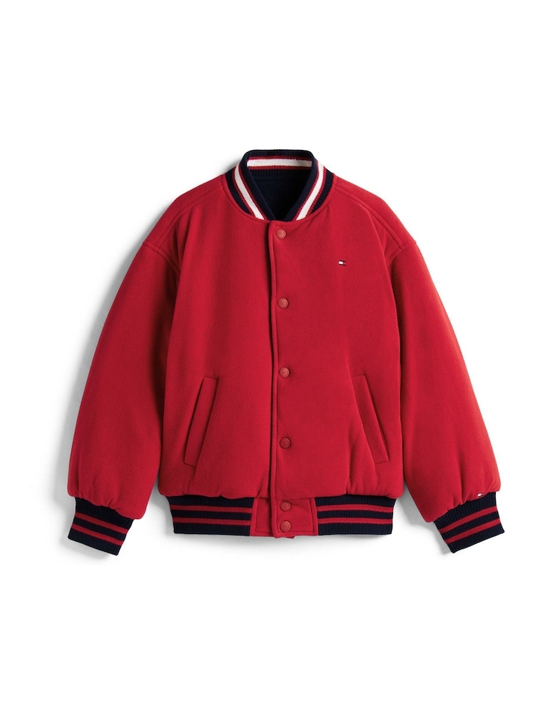 Tommy Hilfiger Blue Reversible Wool Blend Relaxed Bomber Jacket - Image 6 of 6 Tommy Hilfiger Blue Reversible Wool Blend Relaxed Bomber Jacket - Image 6 of 6