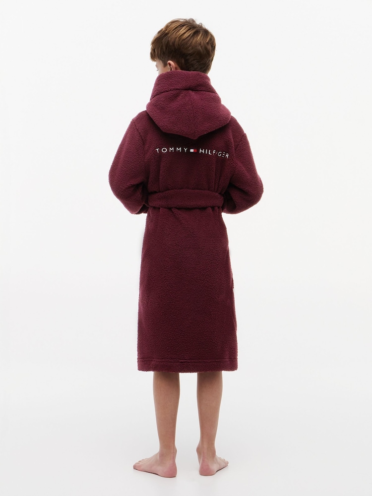 Tommy Hilfiger Red Kids Sherpa Robe - Image 2 of 5 Tommy Hilfiger Red Kids Sherpa Robe - Image 2 of 5