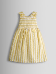 JoJo Maman Bébé Yellow Cross Back Applique Sun Dress - Image 1 of 4