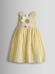 JoJo Maman Bébé Yellow Cross Back Applique Sun Dress - Image 2 of 4